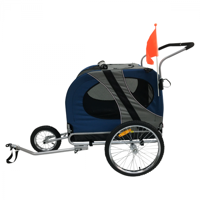 Topmast Easy Flow Hundefahrradanhänger L - mit Joggerfunktion in blau