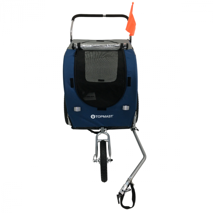 Topmast Easy Flow Hundefahrradanhänger M - mit Joggerfunktion in blau