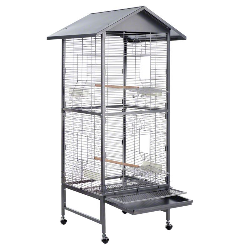 Topmast - Vogelkäfig Paradiso 60x60x168cm in Anthrazit