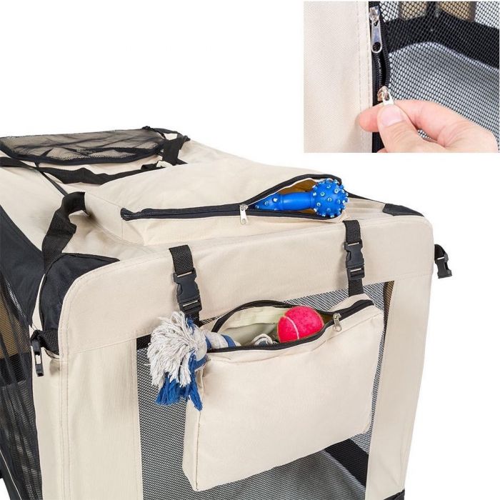 Topmast Nylon Hundetransportbox beige - in verschiedenen Größen